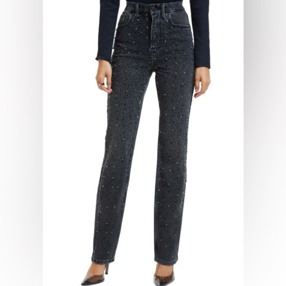 Good American Good Icon Crystal High Waist Jeans